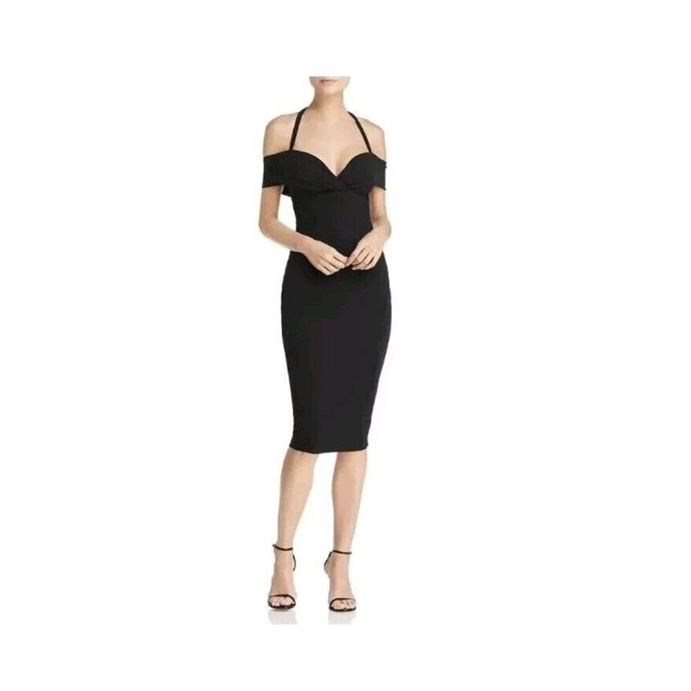 Nookie Athena Halter Midi Dress‎ Black NWT Small